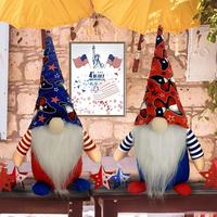 Nouvelles décorations pour la fête de l'Indépendance : Gnomes américains, poupées sans visage et jouets en peluche Rudolph