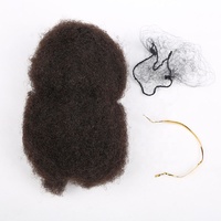Cheveux Humains Afro Crépus de Haute Qualité 100 % Naturels en Vrac pour Extensions Dreadlocks Noir Éteint