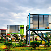 Maison conteneur préfabriquée modulaire isolée en acier, prête à l'emploi, de 20 pieds, démontable, portable, en kit, pour usage hôtelier