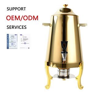 Dispensador de Agua con Gas Comercial ORIX, Enfriado por Hielo, con Acabado Dorado, Tapa de Acero Inoxidable, Ecológico, para Fiestas en el Jardín - Product Image 1