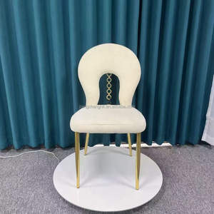 Chaise de salle à manger en acier inoxydable doré de luxe au design moderne, velours, événements, fête, salon extérieur, école, ferme, atelier - Product Image 1
