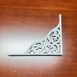 <span class=keywords><strong>Support</strong></span> d'étagère mural en <span class=keywords><strong>aluminium</strong></span> de 4 mm d'épaisseur, décoratif, blanc, en forme de L - Design à motifs roulés ornés - Product Image 3