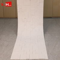 Revêtement mural flexible en pierre naturelle de couleur luxueuse MCM, placage souple, pierre naturelle flexible pour villa et appartement