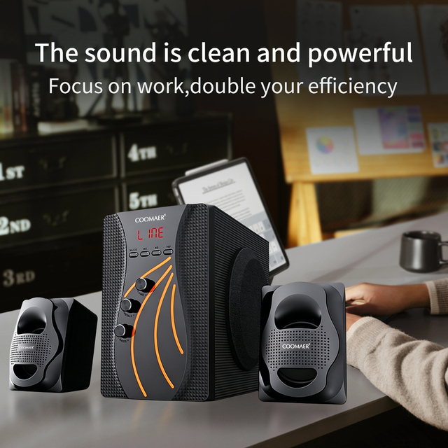 Blue Tooth 2.1 Multimedia Subwoofer Speaker System with Remote Control FM Radio USB Card Slot for Laptop Computer