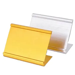 Aluminium Frame L Shape Gold Sliver Paper Info Card Display Holder For Supermarket