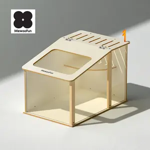 Gaya Baru Jelas Transparan Lapisan Ganda Kandang Hewan Kecil Dalam Ruangan Besar Chinchilla Hamster Bin Cage