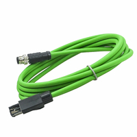 Vente en gros IP67 Câble Ethernet industriel M12 X codé vers RJ45 Câble de raccordement de communication de données Câble PVC Plc Rj45 à 8 broches Cat6