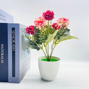 Plante artificielle en pot d'hortensia Qi Xing, 26 cm, fleur en soie légère, décoration pour mariage, utilisation en intérieur - Product Image 4