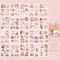 20 stiker kertas Per Pak seri empat musim fotografi perjalanan remaja buku pegangan stiker dekoratif 4 model Die Cut