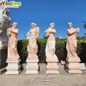 Decoração De Jardim Ao Ar Livre De Alta Qualidade Escultura De Pedra Branca Tamanho Vida Fornecedores Four Seasons Mulher Estátua De Mármore - Product Image 4