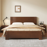 Lit en bois massif de style japonais pour petit appartement, moderne et minimaliste, écologique, style cabane en bois, tailles lit simple/double, Chine