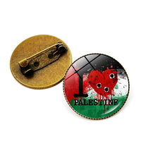 Artisanat en métal de haute qualité Souvenirs nationaux Palestine Pin Epoxy Dome Dress Bag Accessoires avec un insigne de revers de drapeau