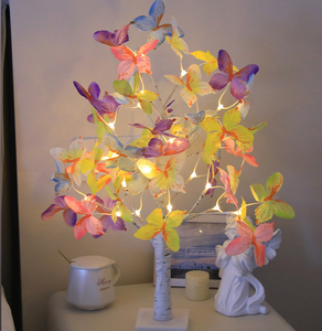 Lumière LED en forme de <span class=keywords><strong>bouleau</strong></span>, nouvelle conception, vente chaude, cadeau de Noël, décorations, ornement, papillon coloré, USB, batterie, lumière LED - Product Image 4