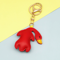 Nouveau Charm de Sac Créatif en Cuir PU, Ornement Animalier Durable de Dessin Animé, Pendentif de Sac Canard Rôti