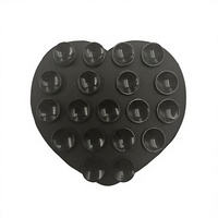 Support de téléphone portable multifonctionnel en silicone en forme de cœur avec ventouse double face