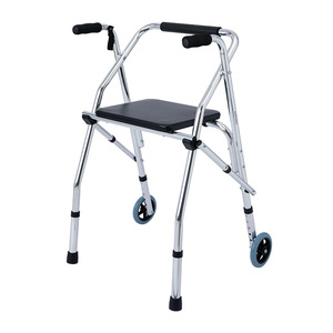 Elderly Walking Aid With Seat And Wheels Foldable Aluminum Alloy <b>Rollator</b> For Disabled People - Product Image 5