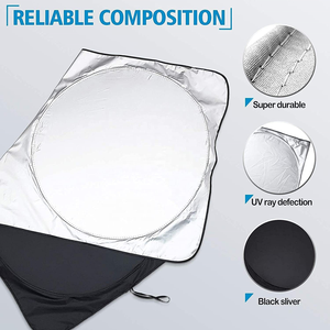 Front Windshield Sunshade Silver-coated Cloth Retractable Automotive Screen Visor & Car Accessories for Summer - Product Image 4