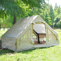 Tente de camping familiale portable sur mesure, imperméable, grande tente de glamping gonflable en toile de coton pour l'extérieur, 300x210x200CM >3000mm