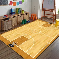 Tapis de sol moderne en polyester fabriqué à la machine pour terrain de football, antidérapant, résistant aux taches, lavable, taille personnalisée, logo, chambre à coucher, vente en gros