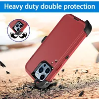 Étui de protection pour iPhone 11 12 13 14 15 16 Pro Max Plus 13Mini XS Max XR 7 8Plus, coque de protection robuste antichoc + clip de ceinture