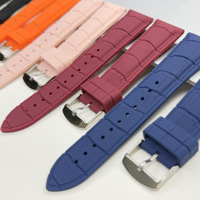 Bracelet de montre à libération rapide en silicone de qualité supérieure, texture cuir, 20 mm 22 mm, bracelet de remplacement compatible avec les montres intelligentes