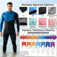 Combinaison de plongée intégrale en néoprène personnalisée 4/3mm 3/2mm 3mm sans fermeture éclair pour la plongée libre, combinaison de plongée à manches longues pour la pêche sous-marine OEM ODM