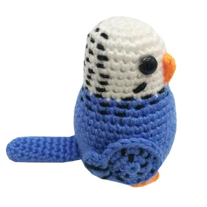 Buatan tangan lucu rajutan burung Magpie Crochet mainan Amigurumi untuk dekorasi rumah boneka hewan fitting hadiah anak-anak