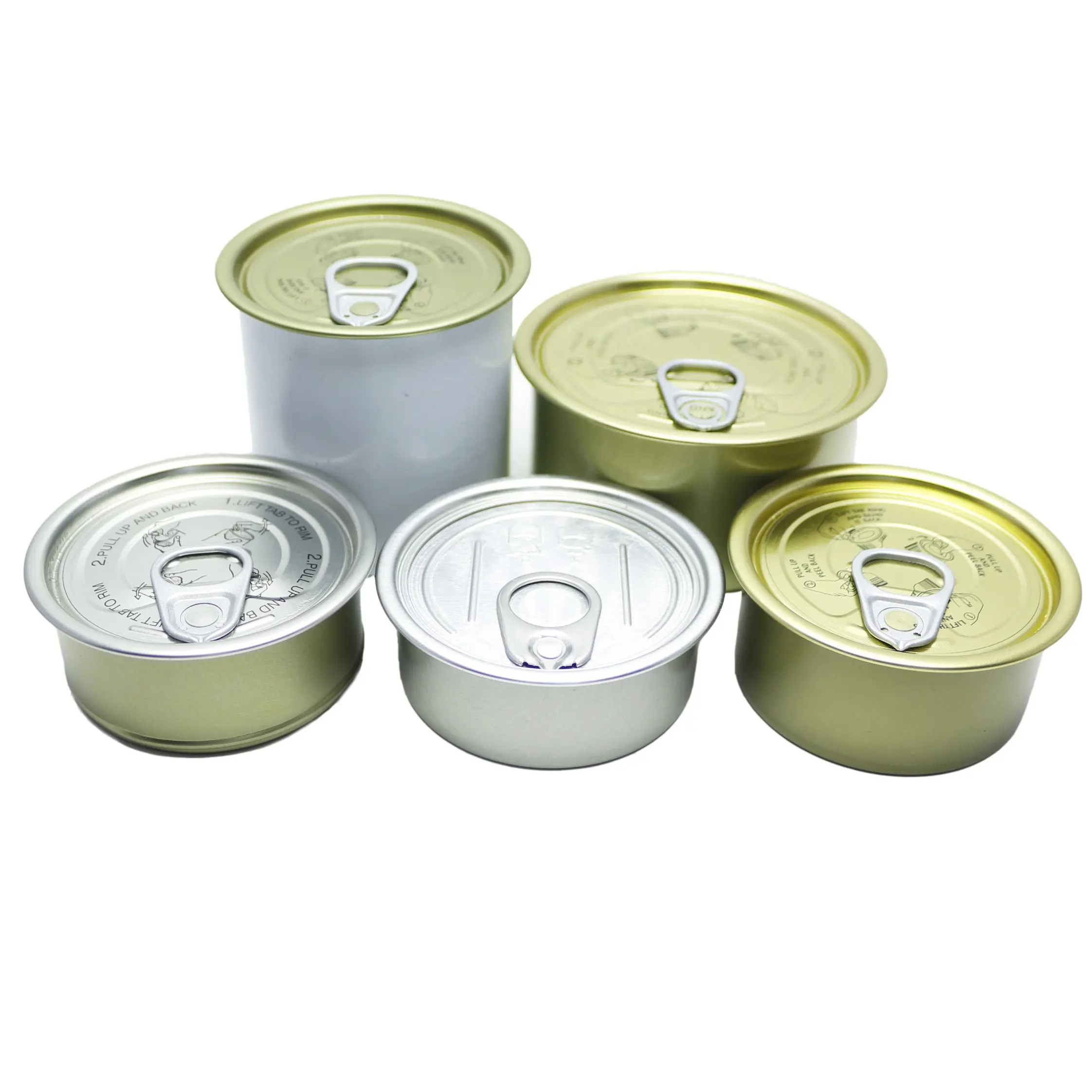 Boîtes de conserve vides d'huile d'olive de 100g boîte de conserve alimentaire pour thon avec MC-045C à anneau facile à ouvrir