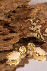 ต่างหูห่วงโลหะสไตล์ยุโรปอเมริกันหรูหรา แฟชั่นฝรั่งเศส โบฮีเมียน ทรงสี่เหลี่ยมจีบ สำหรับงานปาร์ตี้ - Product Image 2