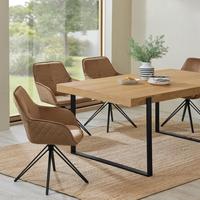 Vente en gros de fauteuil d'appoint capitonné chaises de salle à manger rembourrées chaises de salle à manger modernes en velours rotatif marron pieds en métal