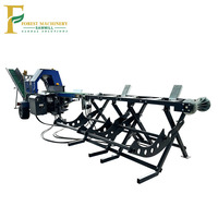 Processeur de bois à essence hydraulique 20T, coupe-bois et fendeuse avec convoyeur à roulement moteur et garantie de 3 ans