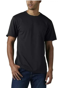 Vêtements décontractés pour hommes Coupe décontractée Performance Polyester Spandex Couleur unie Tee Shirt avec poche à revers - Product Image 4