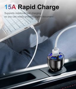 Adaptador de carga rápida QC3.0 <span class=keywords><strong>para</strong></span> coche, cargador de teléfono inteligente con luz, 5 puertos USB, 15A - Product Image 5