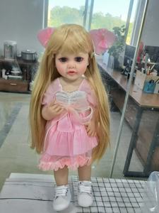 Poupée <span class=keywords><strong>Reborn</strong></span> en Silicone de 55 cm avec Cheveux Longs Peints à la Main, Jouet Doux DIY Incluant des Accessoires - Product Image 2