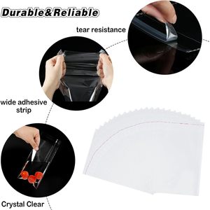 Bolsas de celofán transparentes autosellables de 3.2 mil de grosor, 20 unidades, bolsas de plástico resellables para almacenamiento en fiestas - Product Image 6