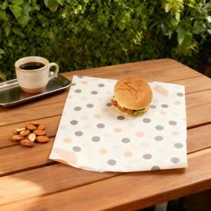 Papier sulfurisé personnalisé pour hamburger, papier laminé pour emballage de sandwich, papier pour emballage de poulet, tapis de table, papier ciré - Product Image 1