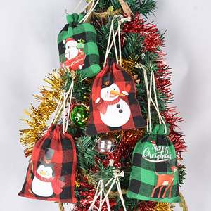 Small 10*15cm Customizable Recyclable Cotton Drawstring <b>Bags</b> for Christmas <b>Gift</b> Storage & Crafts Eco-Friendly Kids' Packaging - Product Image 1