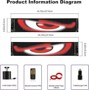 Pantalla LED Dinámica con Control Remoto para Animación DIY, Ojos de Demonio, Pantalla LED para Automóviles, Bluetooth, Control por Aplicación/Control Remoto para SUV - Product Image 4