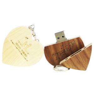 全新木质心形 USB 闪存盘 64MB 4G-32GB 3 年保修 USB <span class=keywords><strong>2</strong></span>.0 可定制徽标礼品 - Product Image 4