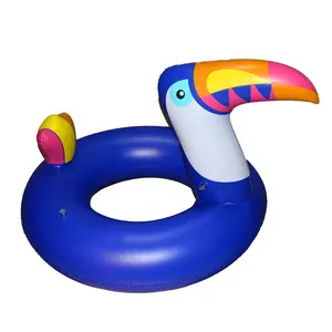 Cincin renang tiup bentuk Toucan, mainan kolam renang pesta air untuk anak-anak dan dewasa, mengapung