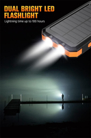 Banque d'alimentation solaire gratuite du Brésil 20000 mAh avec boussole Chargeur portable Carregador Portatil Bateria Portatil Powerbank