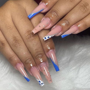 <span class=keywords><strong>Uñas</strong></span> Postizas de Mousse con Degradado <span class=keywords><strong>Rosa</strong></span> <span class=keywords><strong>y</strong></span> Morado, Estilo Diamante con Mariposa Brillante, para Usar con Máquina, Precio de Mayoreo - Product Image 2