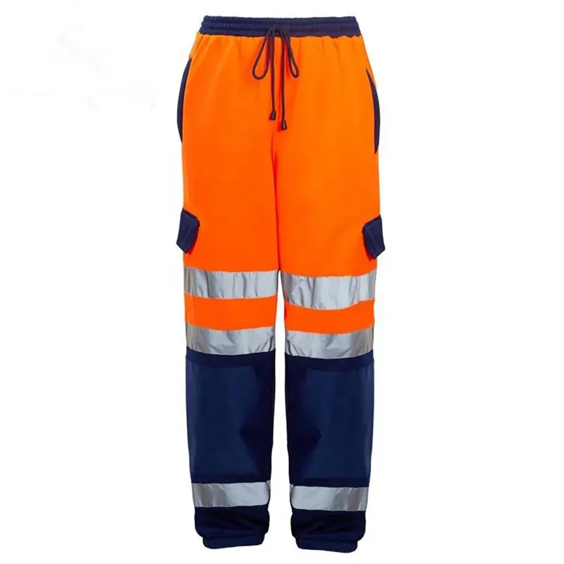 Calças de lã malha hi vis segurança construção chama resistente suor trabalho fr roupas