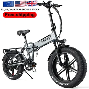 Armazém da UE Samebike Bicicleta elétrica com suspensão total de 20 polegadas 48V pneu grosso dobrável 750w, frete grátis