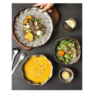 Bol à riz rétro de style <span class=keywords><strong>japonais</strong></span> Assiette à dîner en céramique Vaisselle unique Plat à salade Vente en gros Grand bol à soupe <span class=keywords><strong>Ramen</strong></span> - Product Image 5