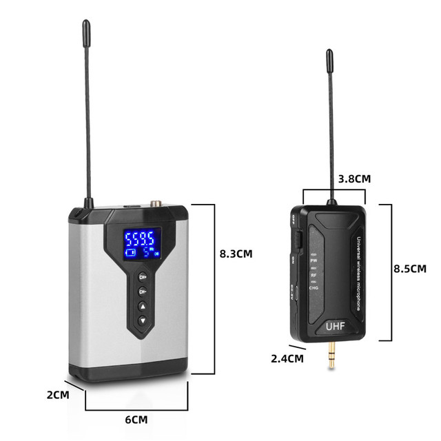 Hot Sales Q6 Camera Lapel Mic UHF Wireless Lavalier Microphone with Audio Monitor Function for Phones DSLR DV Camcorder Webcast