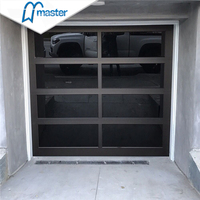 Master Well – porte de garage moderne en verre aluminium, verre teinté noir, porte de garage en plexiglas