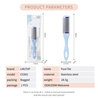 LMLTOP Lime à pieds pour pédicure, éliminateur de callosités en acier inoxydable, grattoir incurvé pour peaux mortes, kit de soin pour l'élimination des peaux mortes et dures C0302