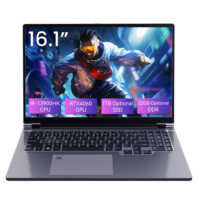 Wholesale OEM ODM 16.1" 16:10 Intel I9-13900HK SSD 14-Core RTX4060 GPU 16GB DDR 144Hz 1920x1200 RGB Backlit Gaming Laptop