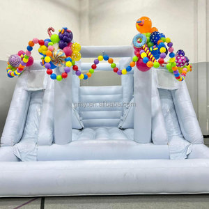 GMY gonfiabili tutto bianco Happy Birthday Jumping castello con scivolo combinato Giochi Per Bambini Area Giochi Per Bambini al coperto - Product Image 4